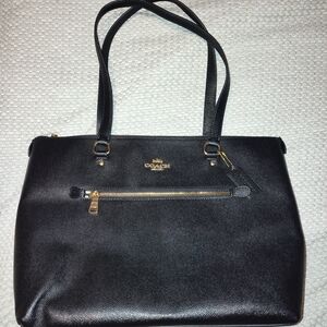 Coach Black Tote with Gold Accents